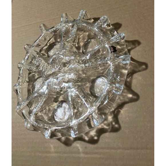 Muurla Finland Crystal Glass Candle Holder. Snowflake Form for 5 Tealights. 70’s - Picture 10 of 16
